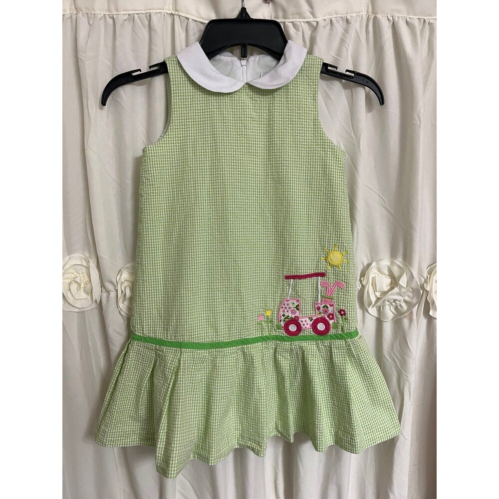 Florence Eiseman Girls Golfcart Seersucker Dress 6